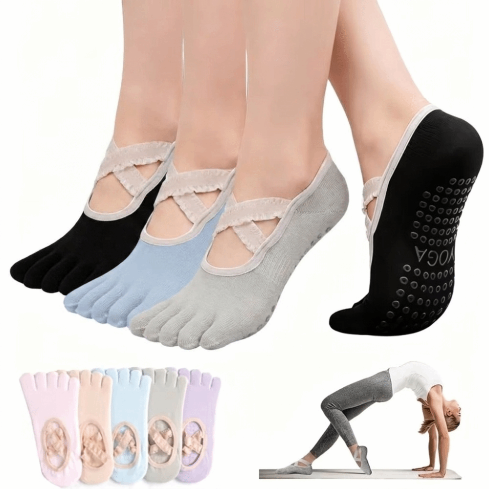 Yoga Fitness Studio - Dames antislip pilates sokken dames kanten