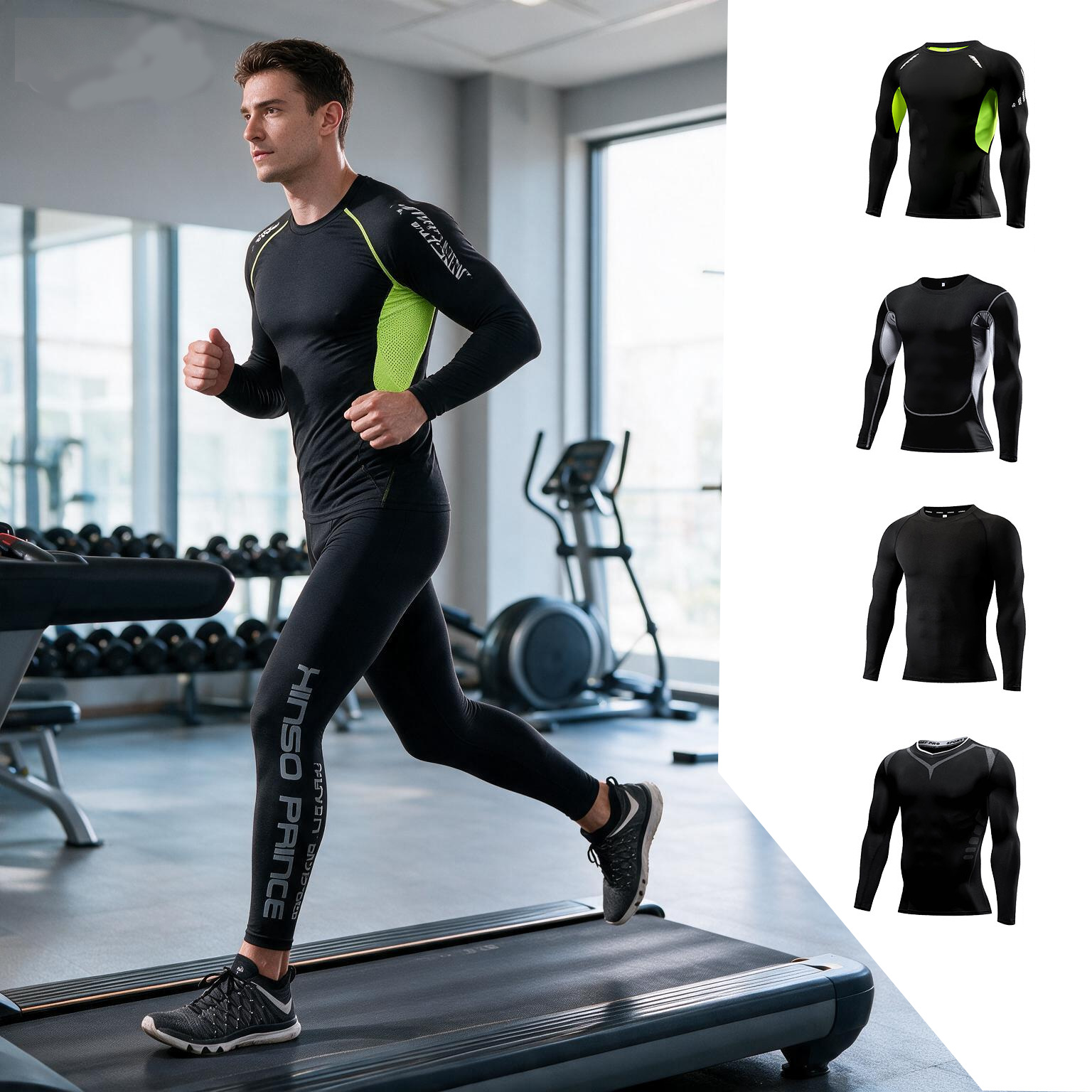 Yoga Fitness Wear - 2026 Heren Compressie Sportkledingpak, Elastische Trainings-Sport-Yoga-Sets,