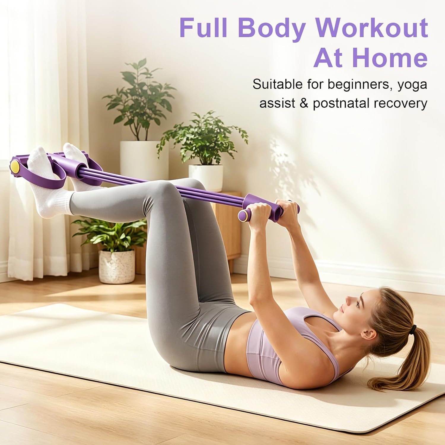 Yoga Fitness Resistance Band - 4-buisige weerstandsband Multifunctionele spankabel Fitnessbanden 6-buisige