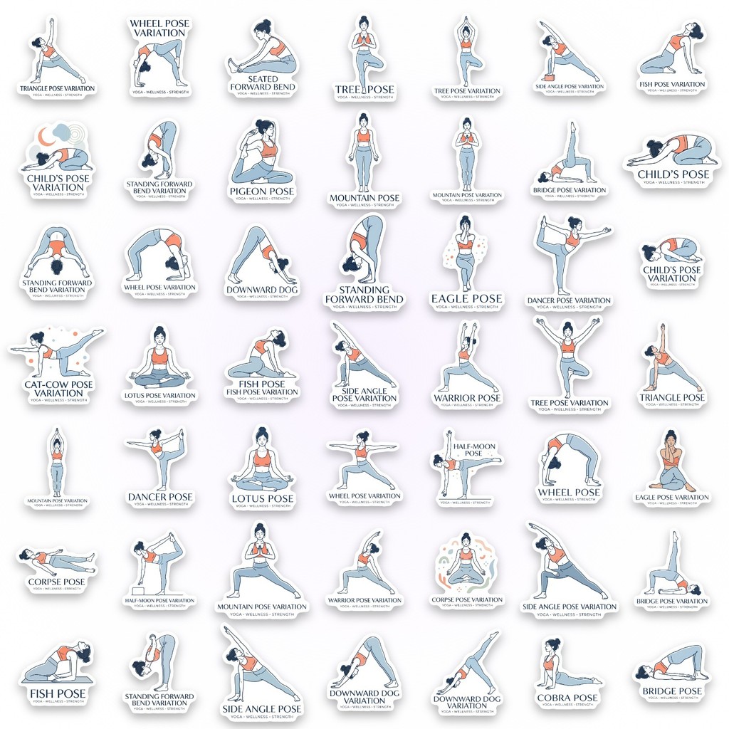 50 stuks yogastuksticker, fitn - Yoga Fitness Studio recensie en prijs