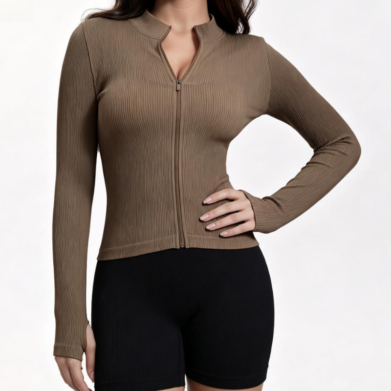 Dames geribbelde yoga top met  - Yoga Fitness Usa recensie en prijs
